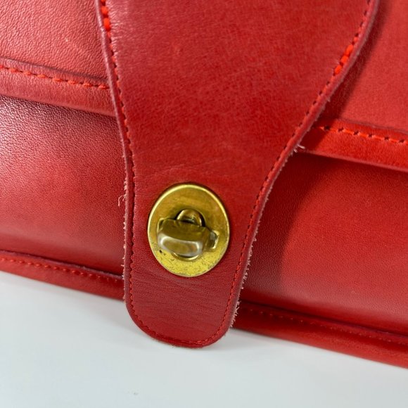 Coach Vintage Red Twin Bonnie Cashin Double Sided Red Leather Clutch HandBag - Picture 6 of 15
